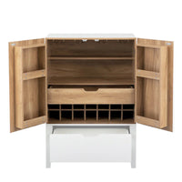Meuble de buffet avec porte-bouteilles et porte-verres pour couloirs et salons