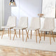 Chaise d'appoint rembourrée en lin à pieds métalliques (lot de 4)