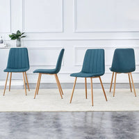 Chaise d'appoint rembourrée en lin à pieds métalliques (lot de 4)