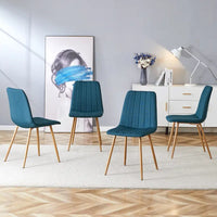 Chaise d'appoint rembourrée en lin à pieds métalliques (lot de 4)