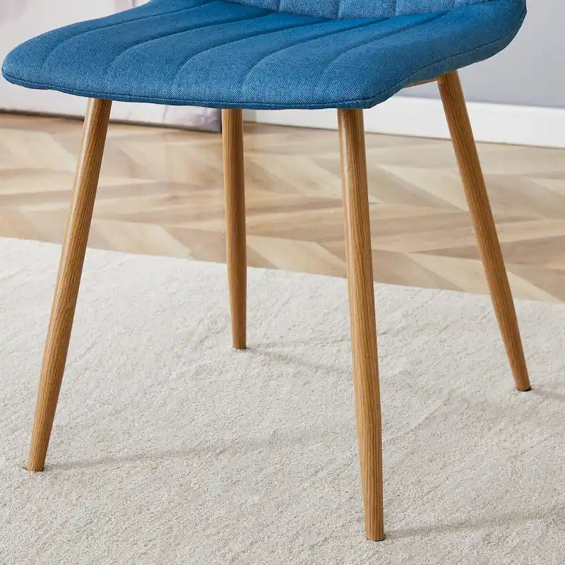 Chaise d'appoint rembourrée en lin à pieds métalliques (lot de 4)