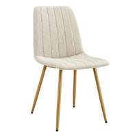 Chaise d'appoint rembourrée en lin à pieds métalliques (lot de 4)