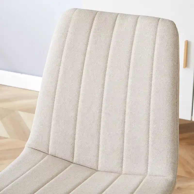 Chaise d'appoint rembourrée en lin à pieds métalliques (lot de 4)