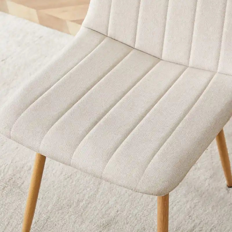 Chaise d'appoint rembourrée en lin à pieds métalliques (lot de 4)