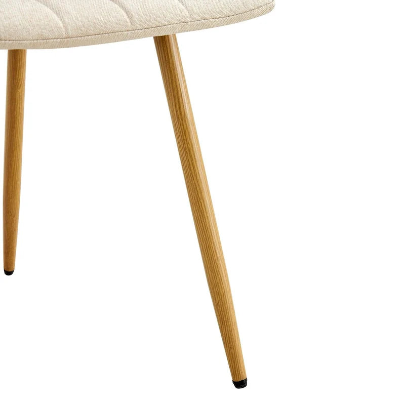 Chaise d'appoint rembourrée en lin à pieds métalliques (lot de 4)