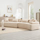 Canapé d'angle rembourré 4 places en tissu bouclé moderne avec 4 oreillers