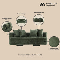 Ensemble Canapé Moderne 2 Pièces Manhattan Comfort Verandah en Chenille Multi