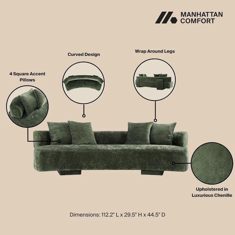 Ensemble Canapé Moderne 2 Pièces Manhattan Comfort Verandah en Chenille Multi
