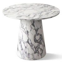 Table de salle à manger sur pied ronde 35 en faux marbre