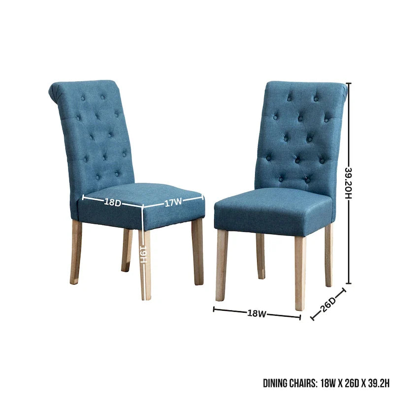 Ensemble de salle à manger rond 5 pièces Roundhill Furniture Banff, table ronde à traverse croisée avec 4 chaises capitonnées