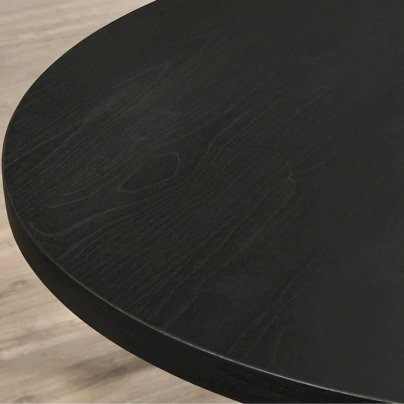 Ensemble de salle à manger rond 5 pièces Roundhill Furniture Banff, table ronde à traverse croisée avec 4 chaises capitonnées