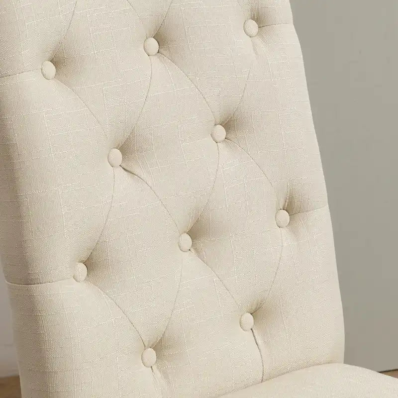Ensemble de salle à manger rond 5 pièces Roundhill Furniture Banff, table ronde à traverse croisée avec 4 chaises capitonnées