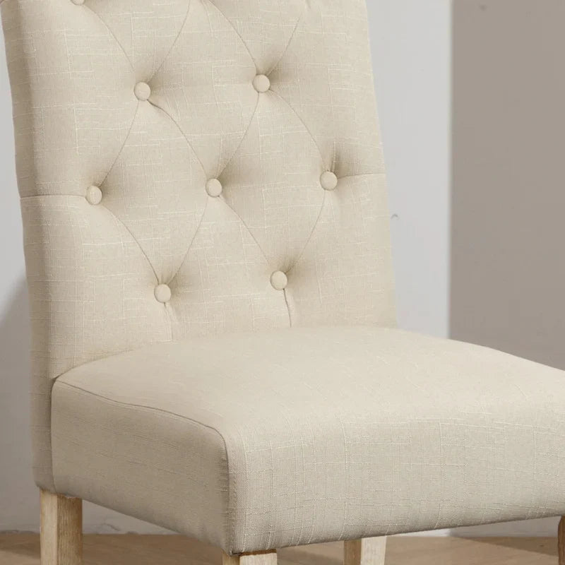Ensemble de salle à manger rond 5 pièces Roundhill Furniture Banff, table ronde à traverse croisée avec 4 chaises capitonnées