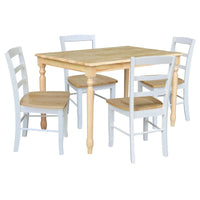 Table de salle à manger en bois massif 30 x 48 avec 4 chaises