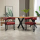 Chaises de salle à manger d'appoint au design contemporain rembourrées en chenille/cuir lot de 2