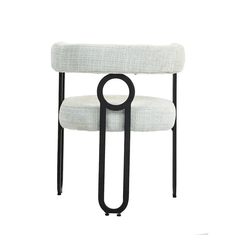 Chaises de salle à manger d'appoint au design contemporain rembourrées en chenille/cuir lot de 2