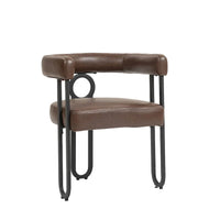 Chaises de salle à manger d'appoint au design contemporain rembourrées en chenille/cuir lot de 2