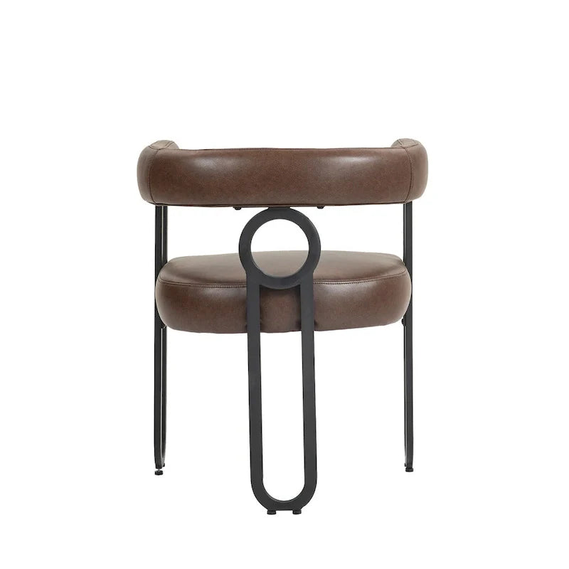 Chaises de salle à manger d'appoint au design contemporain rembourrées en chenille/cuir lot de 2
