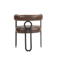 Chaises de salle à manger d'appoint au design contemporain rembourrées en chenille/cuir lot de 2