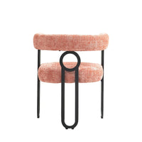 Chaises de salle à manger d'appoint au design contemporain rembourrées en chenille/cuir lot de 2