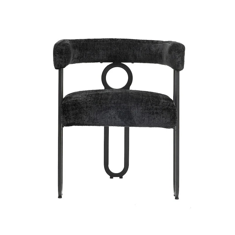 Chaises de salle à manger d'appoint au design contemporain rembourrées en chenille/cuir lot de 2