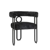 Chaises de salle à manger d'appoint au design contemporain rembourrées en chenille/cuir lot de 2