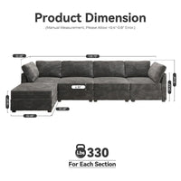 Canapé d'intérieur OVIOS avec pouf et rembourrage en peluche profonde