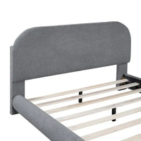 Lit plateforme capitonné pleine taille en tissu Teddy Fleece avec tissu épais