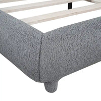 Lit plateforme capitonné pleine taille en tissu Teddy Fleece avec tissu épais