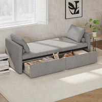 Méridienne moderne lit de repos petit lit de repos simple avec 2 tiroirs, sans matelas requis, parfait pour salons & bureau à domicile