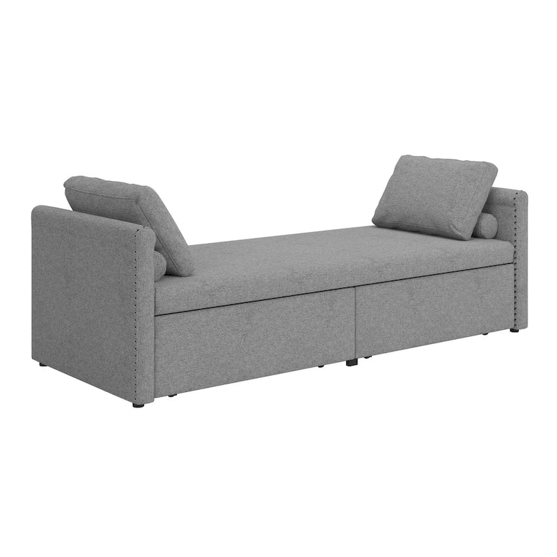 Méridienne moderne lit de repos petit lit de repos simple avec 2 tiroirs, sans matelas requis, parfait pour salons & bureau à domicile