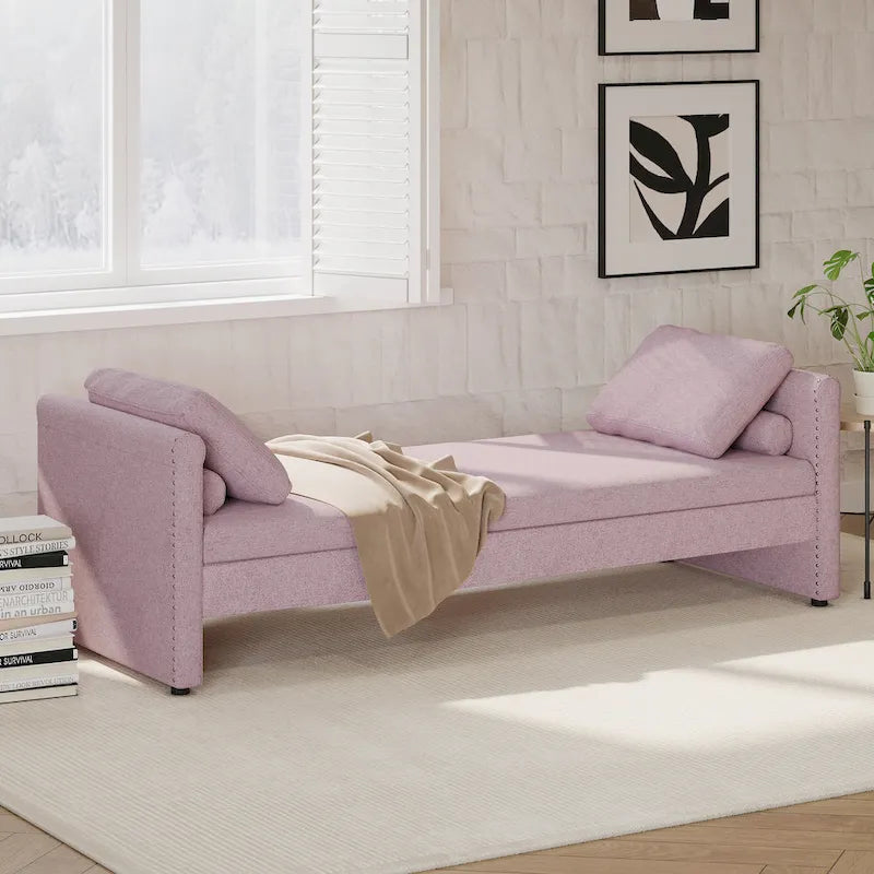 Méridienne moderne lit de repos petit lit de repos simple avec 2 tiroirs, sans matelas requis, parfait pour salons & bureau à domicile