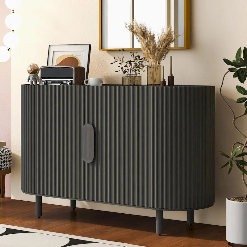 Buffet de luxe au design galbé avec étagères réglables