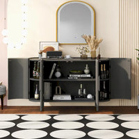 Buffet de luxe au design galbé avec étagères réglables