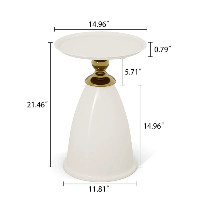 Table d'appoint de luxe en fer, table d'appoint ronde minimaliste pour petit espace