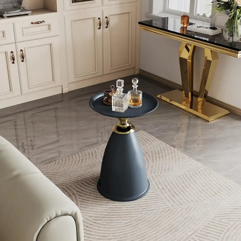 Table d'appoint de luxe en fer, table d'appoint ronde minimaliste pour petit espace
