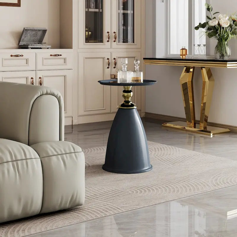 Table d'appoint de luxe en fer, table d'appoint ronde minimaliste pour petit espace