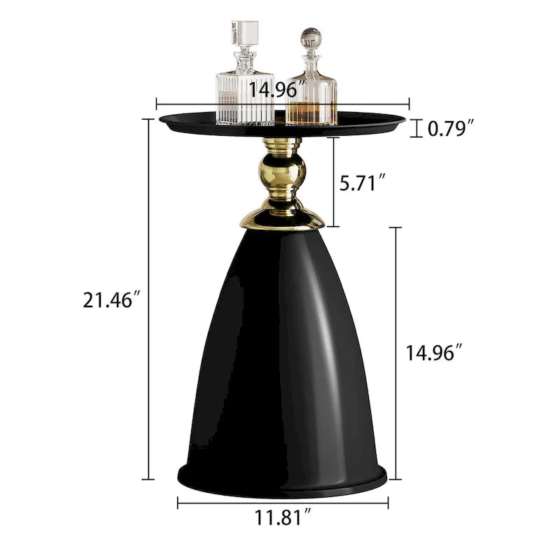 Table d'appoint de luxe en fer, table d'appoint ronde minimaliste pour petit espace
