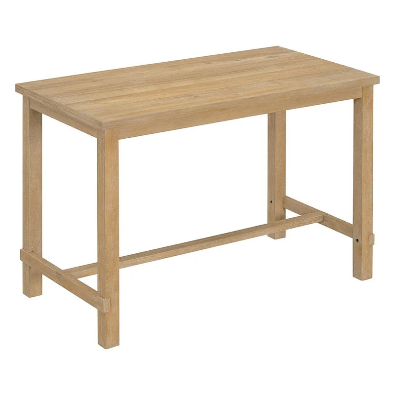 Ensemble de salle à manger hauteur comptoir 5 pièces, table élégante classique et 4 chaises en bois naturel délavé