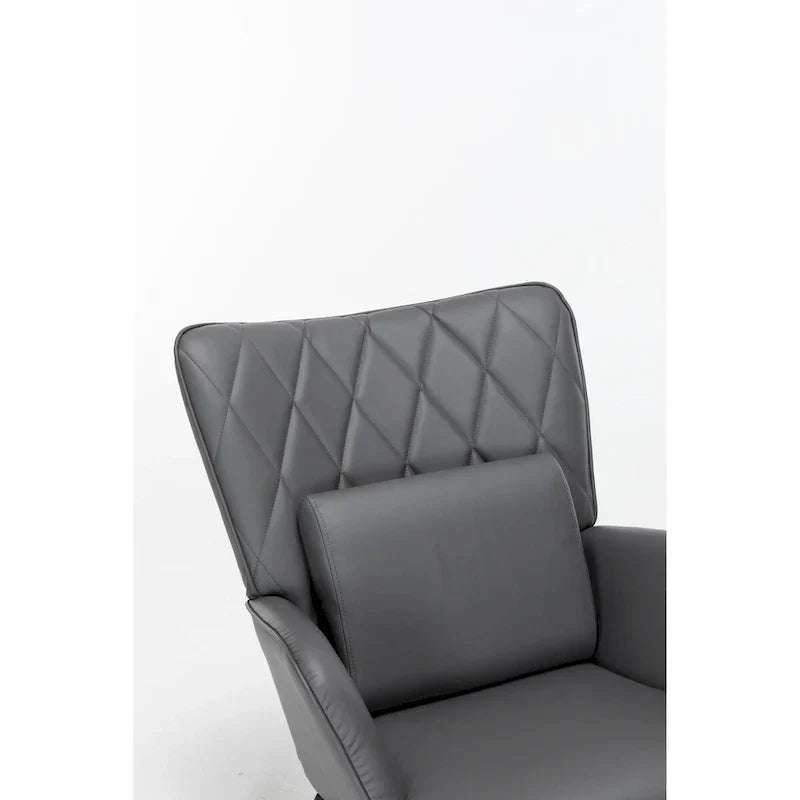 Fauteuil à bascule, fauteuil coulissant, fauteuil d'appoint à bascule avec coussin lombaire et ottoman pour chambre de bébé/salon/chambre