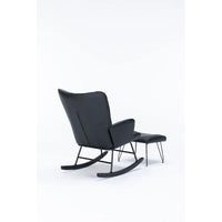 Fauteuil à bascule, fauteuil coulissant, fauteuil d'appoint à bascule avec coussin lombaire et ottoman pour chambre de bébé/salon/chambre