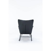 Fauteuil à bascule, fauteuil coulissant, fauteuil d'appoint à bascule avec coussin lombaire et ottoman pour chambre de bébé/salon/chambre