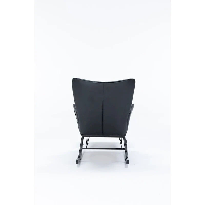 Fauteuil à bascule, fauteuil coulissant, fauteuil d'appoint à bascule avec coussin lombaire et ottoman pour chambre de bébé/salon/chambre