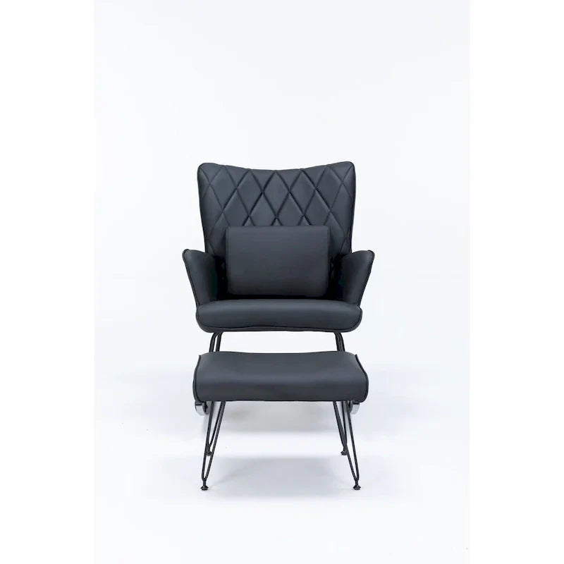 Fauteuil à bascule, fauteuil coulissant, fauteuil d'appoint à bascule avec coussin lombaire et ottoman pour chambre de bébé/salon/chambre