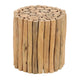 Table d'appoint en bois de teck fait main avec design en grappe de batons - Brun - Roche River Decor