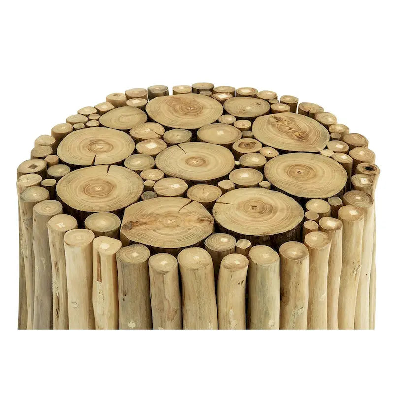 Table d'appoint latérale artisanale en teck avec design en grappe de bâtons - Marron - Roche River Decor