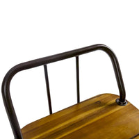 Tabouret de patio moderne en bois et métal Oaks Aura 30 pouces, tabourets de bar style ferme industrielle, lot de 2