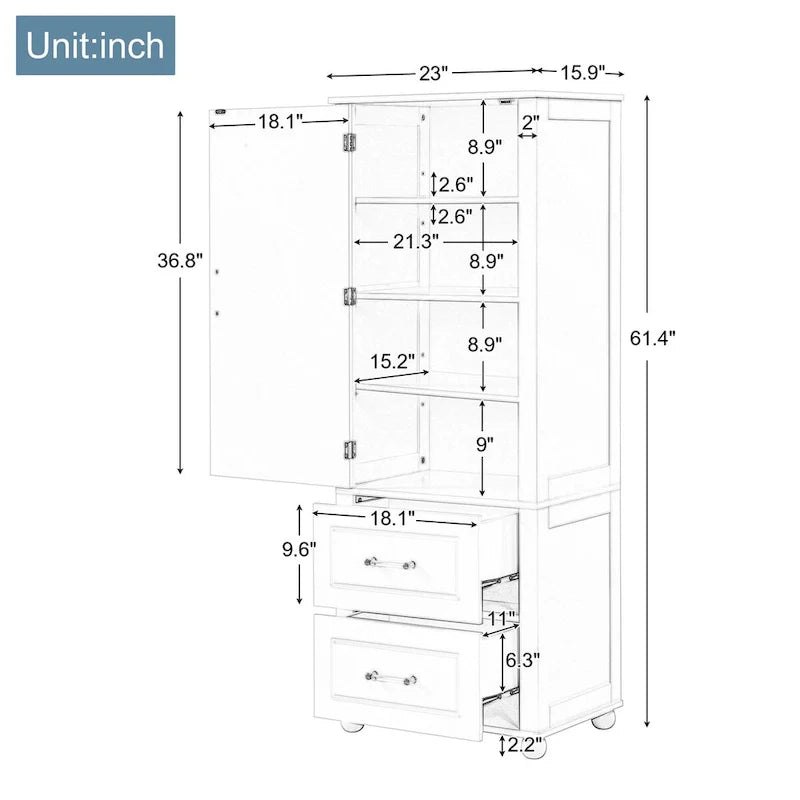 Meuble de rangement haut de salle de bain, Meuble de rangement sur pied