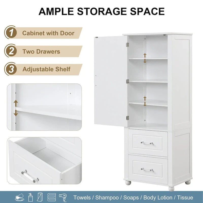 Meuble de rangement haut de salle de bain, Meuble de rangement sur pied