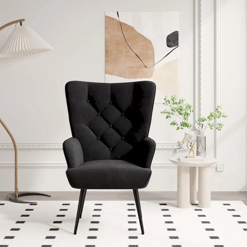 Chaise rembourrée en velours moderne